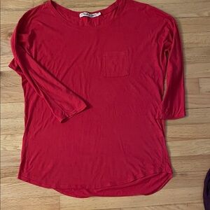 Michael Stars Vibrant Red Long Sleeve Tee